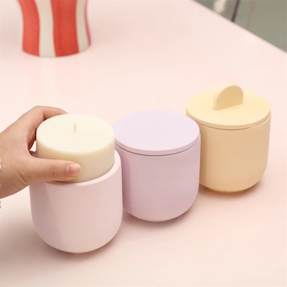 9oz Candle Jar Mold and Candle Refill Mold Handmade Cement Candle Vessel Mould with Sustainable Refill  Mould