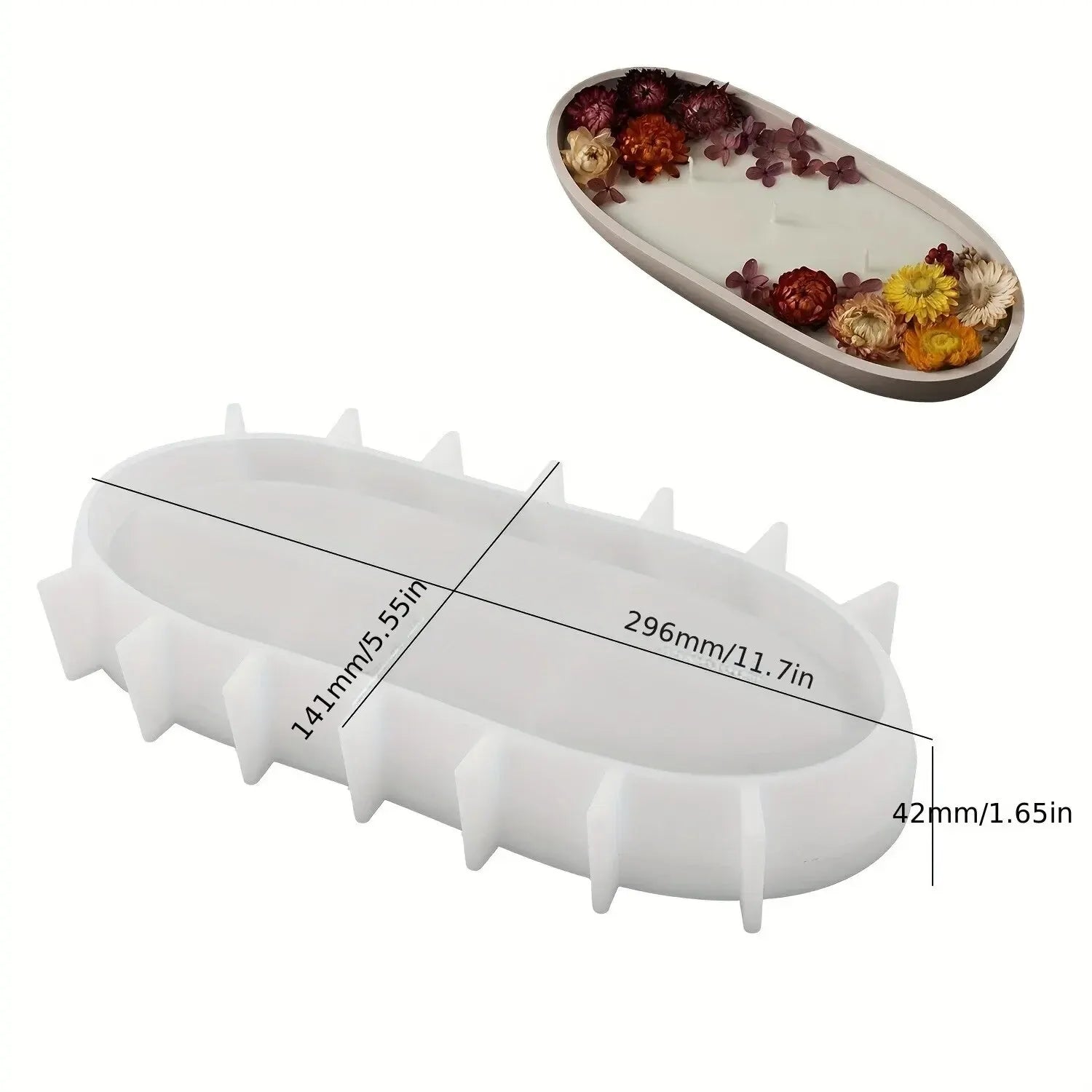 Candle Vessel Silicone Mold Oval Bowl Resin Mold Candle Boat Jar Mold Epoxy Resin Storage Tray Container Mold