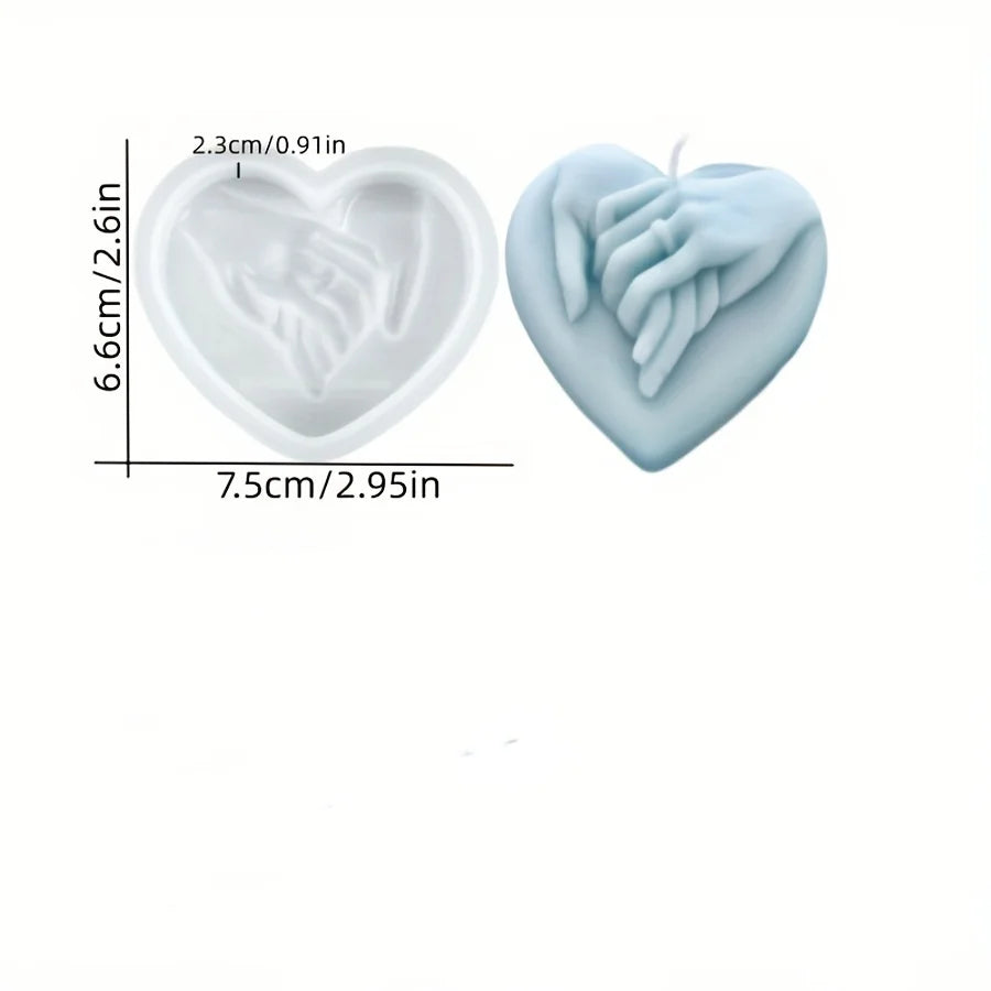 3D Heart-Shaped Silicone Candle Molds - Perfect for DIY Proposal, Valentine's Day, Aromatherapy Wax, Homemade Soap
