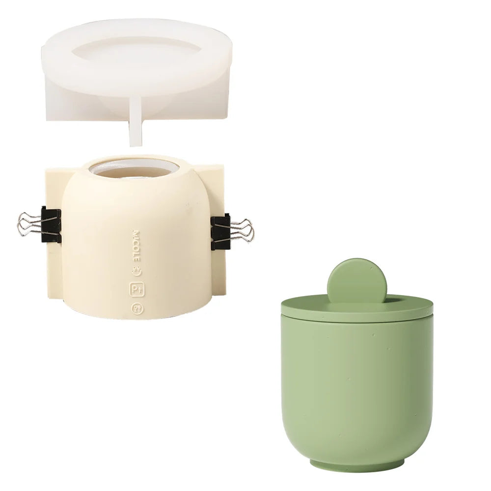 9oz Candle Jar Mold and Candle Refill Mold Handmade Cement Candle Vessel Mould with Sustainable Refill  Mould