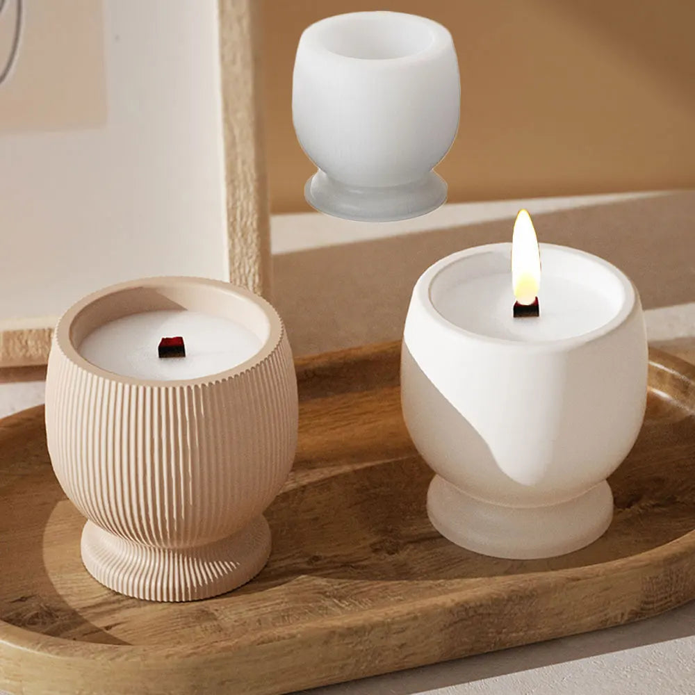 Wine Glass Shaped Candle Vessel Mould DIY Concrete Pot Molds, Succulent Potted Pot Plaster Mold,Candle Holder Cement Mould