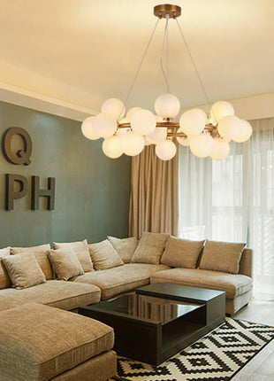Modern Glass Ball Multi-Head Chandelier