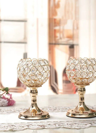 Gold-Plated European Candle Holder for Weddings and Hotels