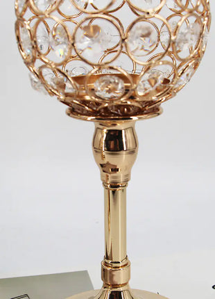 Creative Gold Crystal Candle Holder for Romantic Decor