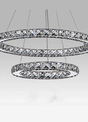 Stainless Steel Ring Crystal Chandelier