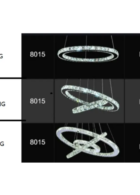 Stainless Steel Ring Crystal Chandelier