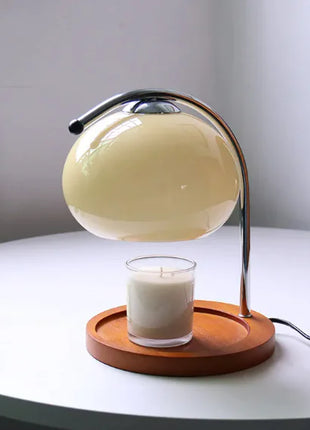 Aromatherapy Glass Table Lamp with Candle Warmer