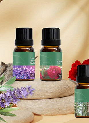 6-piece Set Of 6 Scents Of Pure Aromatherapy Essential Oils, Essential Oil 10 Ml, Suitable For Cold Aromatherapy, Humidifier, Perfume Bath - Rose Lavender Rosemary Mint Eucalyptus Tea Tree (0.34 Oz * 6) Aromatherapy Essential