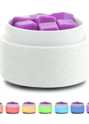Wax Melt Warmer with 7 LED Color Changing Ceramic 3-in-1 Oil Burner Wax Melter for Scented Wax Melts Electric Candle Wax Warmer for Home Fragrance Great Gift