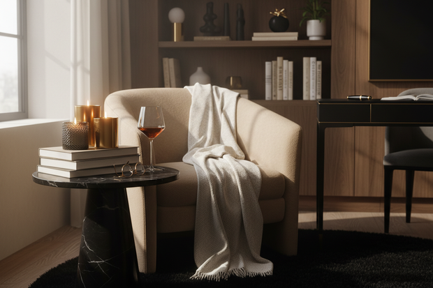 Luminary Stories with wine glass