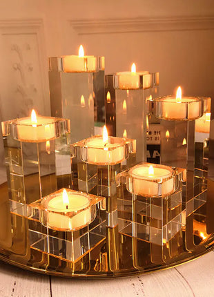 Crystal Candle Holder for Romantic Dinners and Decor