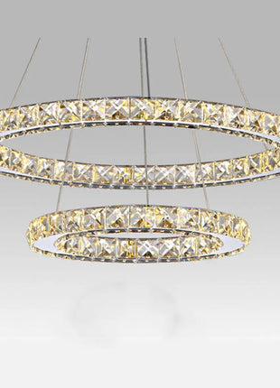Stainless Steel Ring Crystal Chandelier