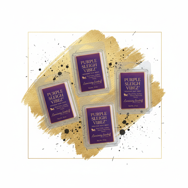 Purple Sleigh Vibez Wax Melt - Gold Border