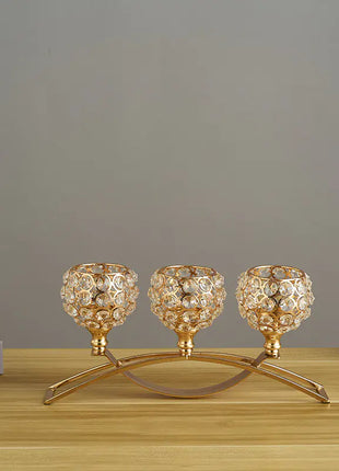 New European Style Crystal Candle Holder for Romantic Dinners