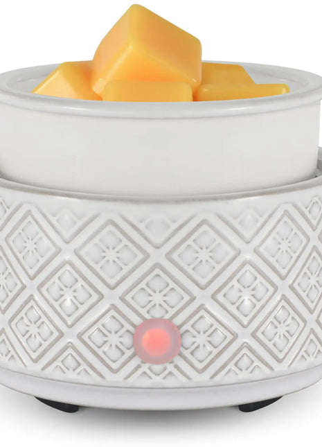 Wax Melt Warmer for Scented Wax3-in-1Ceramic Wax Warmer Fragrances Candle Oils Home Fragrance Wax BurnerElectric Candle Warmer as Gift for Mom Women（White）