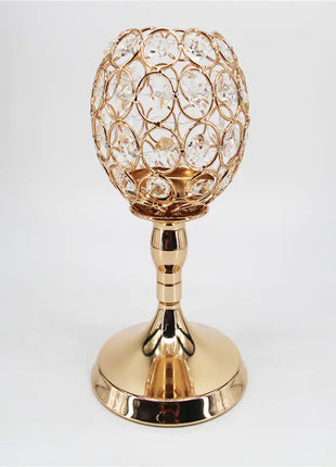 Creative Gold Crystal Candle Holder for Romantic Decor