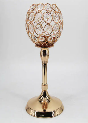 Creative Gold Crystal Candle Holder for Romantic Decor