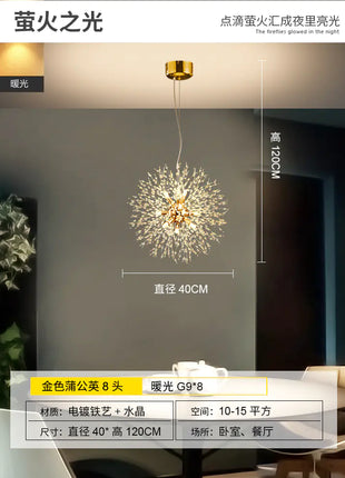 Creative Crystal Dandelion Chandelier for Living Room